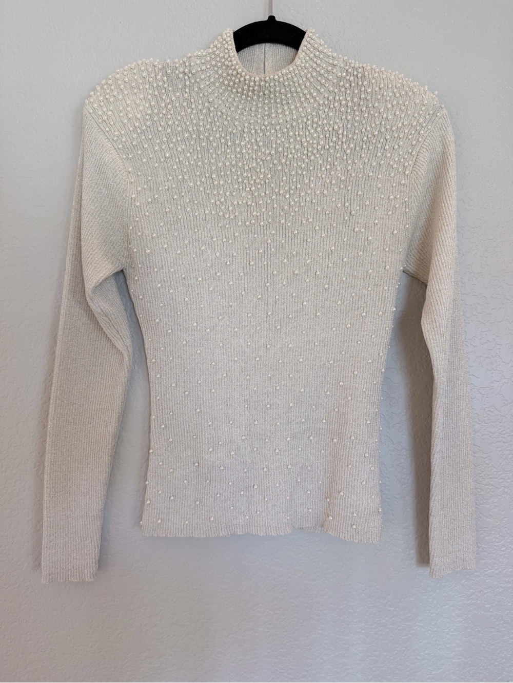Vintage Christine Phillipe California Couture 1997 Pearl Beaded Sweater – Size L